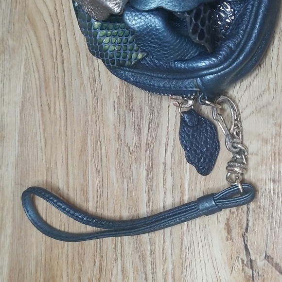 Brighton Rhapsody Sapphire 3D Flower Blue Pouch Wristlet - Picture 2 of 16